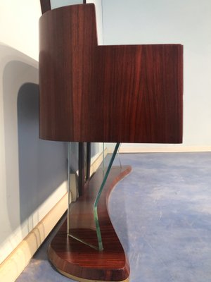 Mid-Century Italian Sideboard in Rosewood with Mirror by Vittorio Dassi, 1950s-MTX-1077483