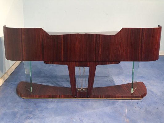 Mid-Century Italian Sideboard in Rosewood with Mirror by Vittorio Dassi, 1950s-MTX-1077483