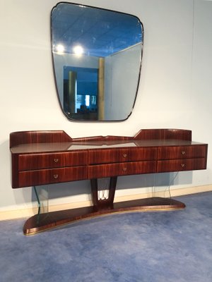 Mid-Century Italian Sideboard in Rosewood with Mirror by Vittorio Dassi, 1950s-MTX-1077483