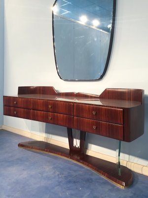 Mid-Century Italian Sideboard in Rosewood with Mirror by Vittorio Dassi, 1950s-MTX-1077483