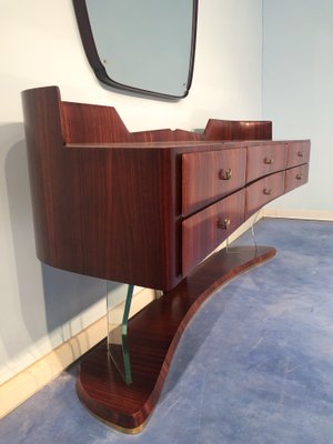 Mid-Century Italian Sideboard in Rosewood with Mirror by Vittorio Dassi, 1950s-MTX-1077483