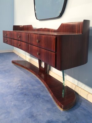 Mid-Century Italian Sideboard in Rosewood with Mirror by Vittorio Dassi, 1950s-MTX-1077483