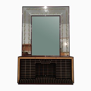 Mid-Century Italian Sideboard or Bar Cabinet with Mirror by Luigi Brusotti, 1940s-MTX-988606