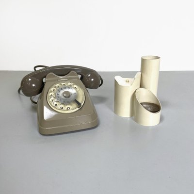 Mid-Century Italian Sip Telephone with Handset Holder Music Box from Siemens, 1960s, Set of 2-GDD-1783849