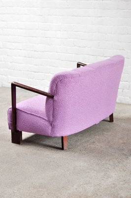 Mid-Century Italian Sofa in Purple Bouclé Wool, 1950s-WUY-1075303