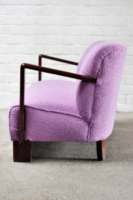 Mid-Century Italian Sofa in Purple Bouclé Wool, 1950s-WUY-1075303