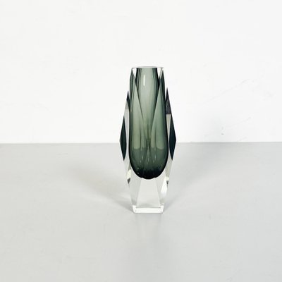 Mid-Century Italian Sommersi Vase in Gray Murano Glass, 1970s-GDD-1249707