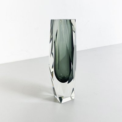 Mid-Century Italian Sommersi Vase in Gray Murano Glass, 1970s-GDD-1249707