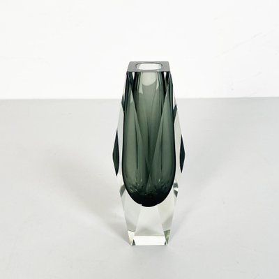 Mid-Century Italian Sommersi Vase in Gray Murano Glass, 1970s-GDD-1249707