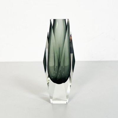 Mid-Century Italian Sommersi Vase in Gray Murano Glass, 1970s-GDD-1249707