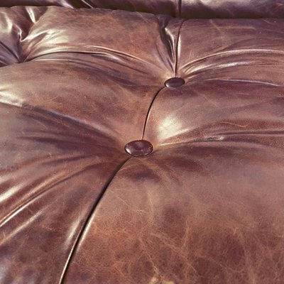 Mid-Century Italian Soriana Sofa in Brown Leather by Afra & Tobia Scarpa for Cassina, 1970-GDD-1214700