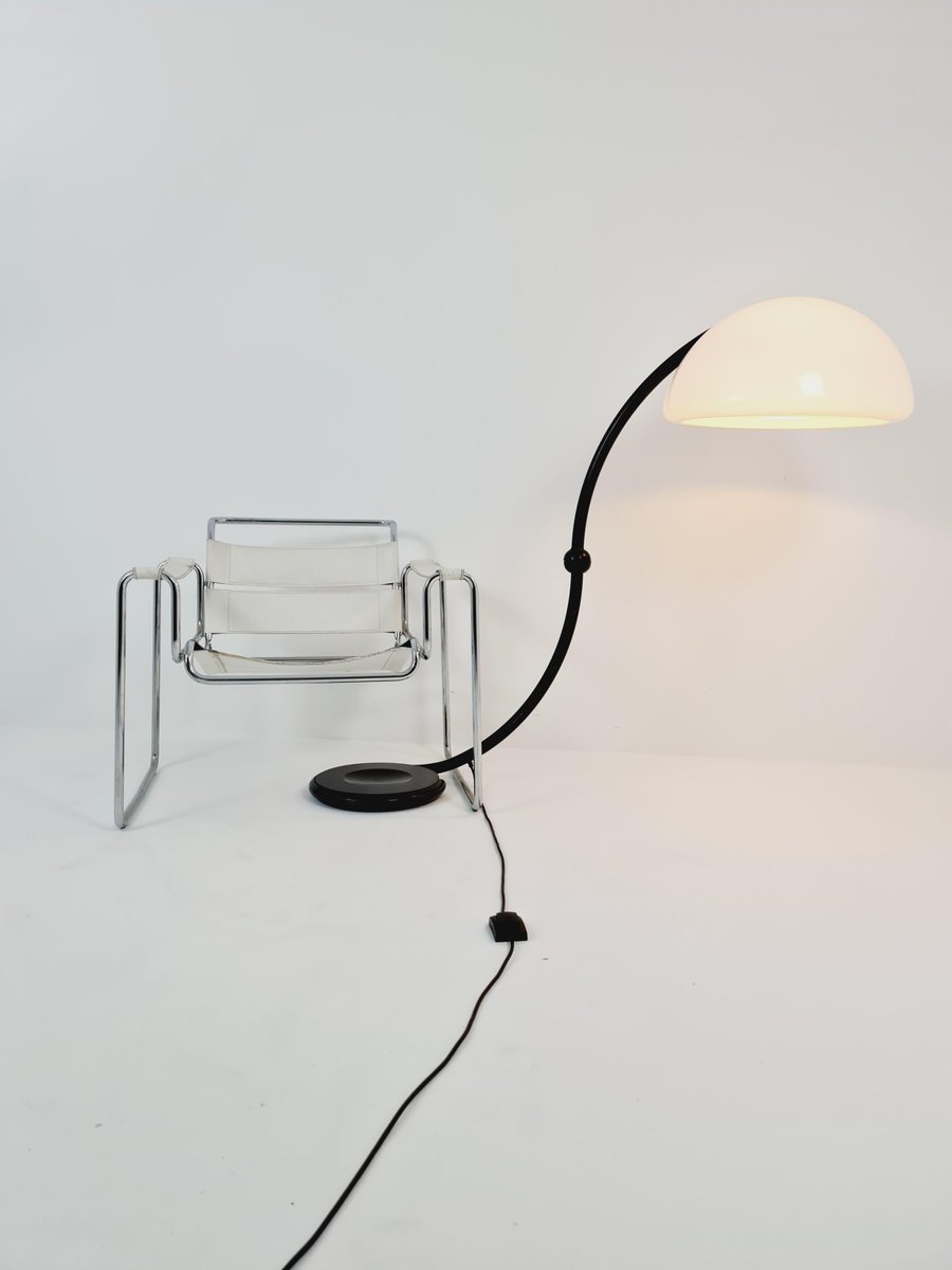 Mid-Century Italian Space Age Serpentine Floor Lamp by Elio Martinelli for Martinelli Luce, 1970s