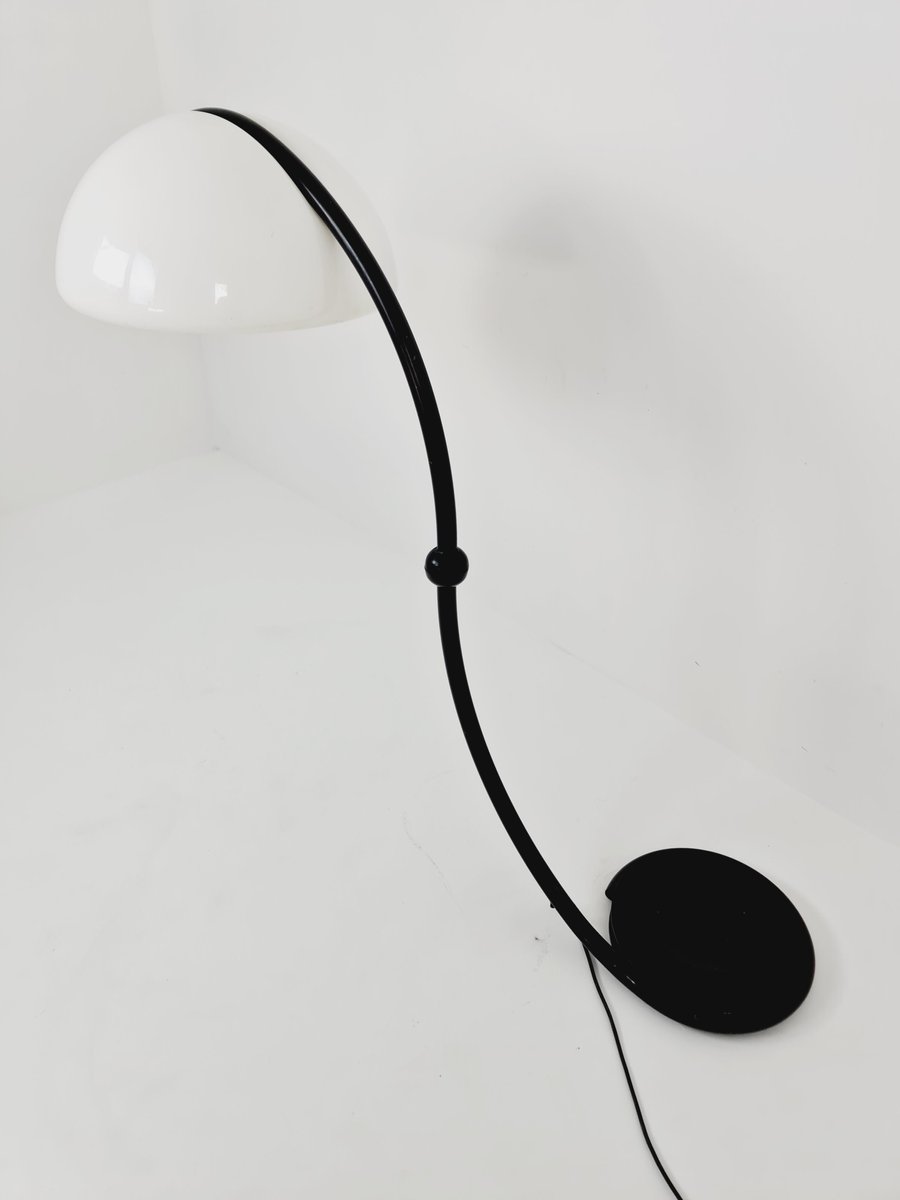 Mid-Century Italian Space Age Serpentine Floor Lamp by Elio Martinelli for Martinelli Luce, 1970s