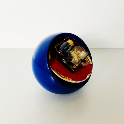 Mid-Century Italian Spherical Blue Plastic Clock Boule from Lorenz, 1960s-GDD-1251074