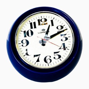 Mid-Century Italian Spherical Blue Plastic Clock Boule from Lorenz, 1960s-GDD-1251074