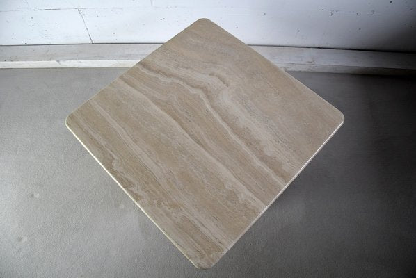 Mid-Century Italian Square Travertine Coffee Table-IEI-712939