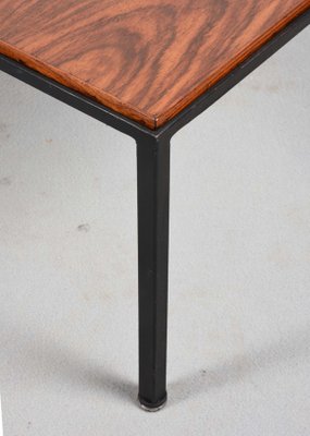 Mid-Century Italian Square Wood and Iron Coffee Table, 1960s-JDR-1125542