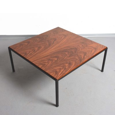 Mid-Century Italian Square Wood and Iron Coffee Table, 1960s-JDR-1125542