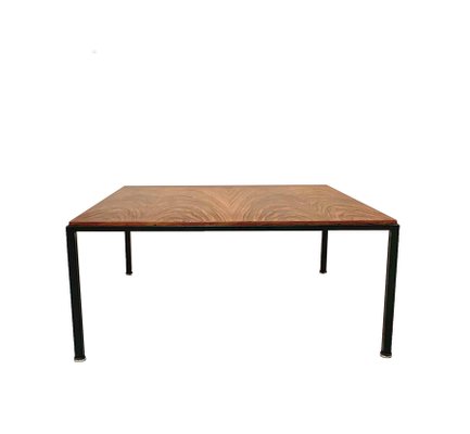 Mid-Century Italian Square Wood and Iron Coffee Table, 1960s-JDR-1125542