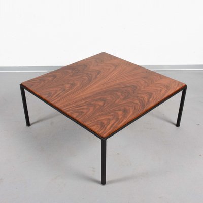 Mid-Century Italian Square Wood and Iron Coffee Table, 1960s-JDR-1125542