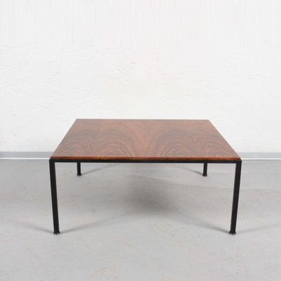 Mid-Century Italian Square Wood and Iron Coffee Table, 1960s-JDR-1125542