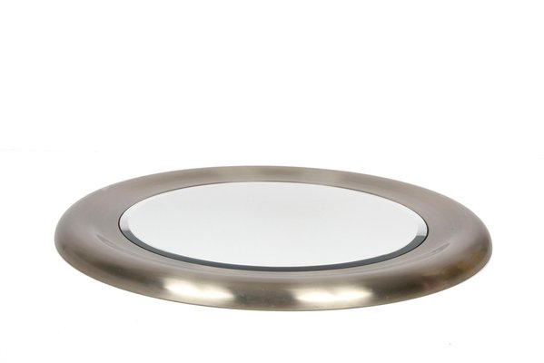 Mid-Century Italian Steel Round Wall Mirror from Reggiani, 1960s-JDR-1125475