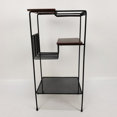 Mid-Century Italian Storage Rack in Teak and Metal, 1950s-RQL-970436