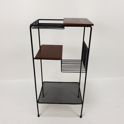 Mid-Century Italian Storage Rack in Teak and Metal, 1950s-RQL-970436