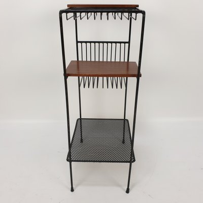 Mid-Century Italian Storage Rack in Teak and Metal, 1950s-RQL-970436