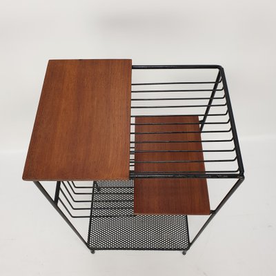 Mid-Century Italian Storage Rack in Teak and Metal, 1950s-RQL-970436