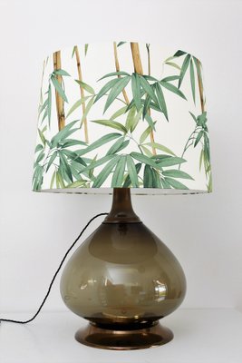 Mid-Century Italian Table Lamp in Glass with New Lampshade, 1970-VNE-1334210