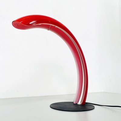 Mid-Century Italian Table Lamp in Red Murano Glass by Mazzega, 1970-GDD-1251078