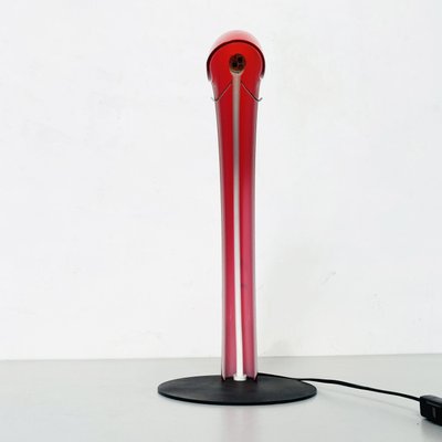 Mid-Century Italian Table Lamp in Red Murano Glass by Mazzega, 1970-GDD-1251078