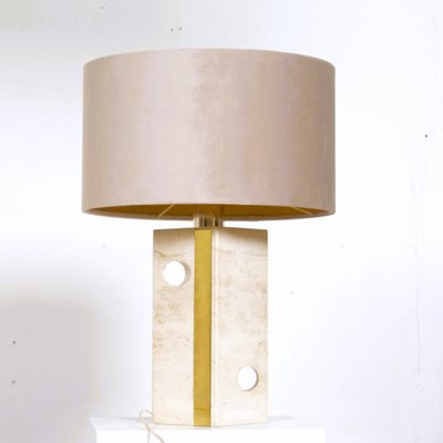 Mid-Century Italian Table Lamp in Travertine attributed to Fratelli Mannelli, 1970s-DR-1749961