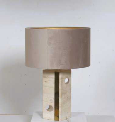 Mid-Century Italian Table Lamp in Travertine attributed to Fratelli Mannelli, 1970s-DR-1749961