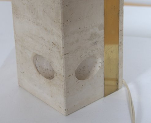 Mid-Century Italian Table Lamp in Travertine attributed to Fratelli Mannelli, 1970s-DR-1749961