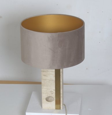 Mid-Century Italian Table Lamp in Travertine attributed to Fratelli Mannelli, 1970s-DR-1749961