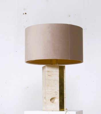 Mid-Century Italian Table Lamp in Travertine attributed to Fratelli Mannelli, 1970s-DR-1749961