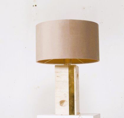 Mid-Century Italian Table Lamp in Travertine attributed to Fratelli Mannelli, 1970s-DR-1749961