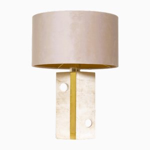 Mid-Century Italian Table Lamp in Travertine attributed to Fratelli Mannelli, 1970s-DR-1749961