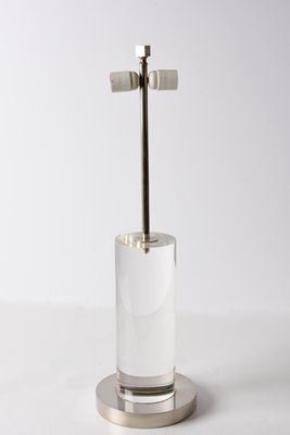 Mid-Century Italian Table Lamp with Acrylic Glass Column & Brass Base by Romeo Rega, 1970s-JDR-1239906