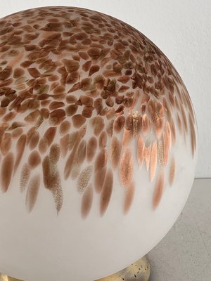 Mid-Century Italian Table Lamp with Murano Glass Ball and Copper-Colored Murrine, 1970s-VNE-1251677