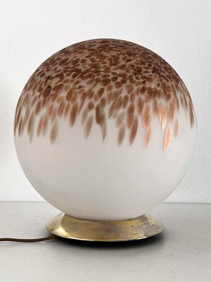 Mid-Century Italian Table Lamp with Murano Glass Ball and Copper-Colored Murrine, 1970s-VNE-1251677