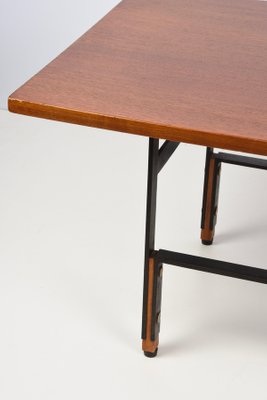 Mid-Century Italian Teak, Enamelled Iron and Brass Coffee Table, 1960s-JDR-1125642