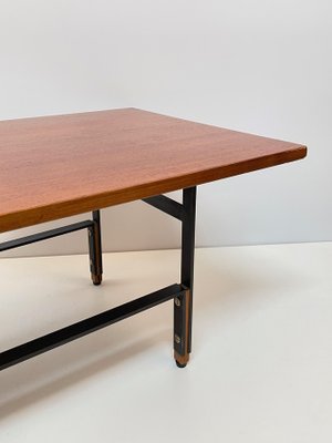 Mid-Century Italian Teak, Enamelled Iron and Brass Coffee Table, 1960s-JDR-1125642