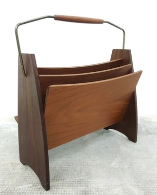 Mid-Century Italian Teak Magazine Rack, Italy, 1960s-FQG-1742735