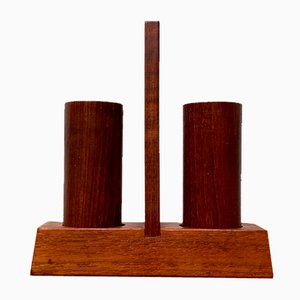 Mid-Century Italian Teak Pepper and Salt Shaker from Anri Form, Italy, Set of 3-UAH-1034972