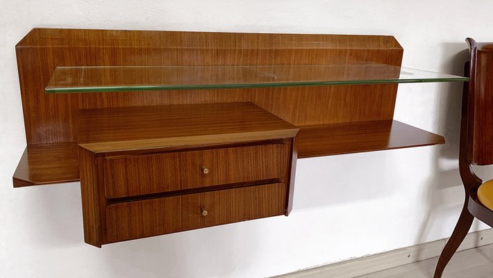 Mid-Century Italian Teakwood Floating Wall Console by Gianni Moscatelli, 1960s, Set of 2-MTX-1175431