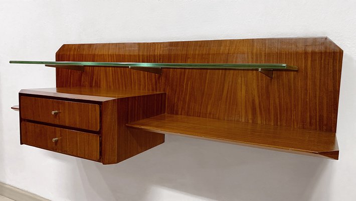 Mid-Century Italian Teakwood Floating Wall Console by Gianni Moscatelli, 1960s, Set of 2-MTX-1175431