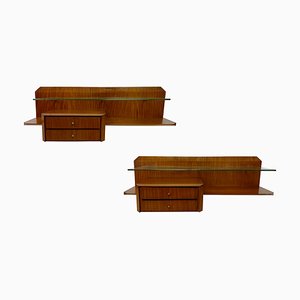 Mid-Century Italian Teakwood Floating Wall Console by Gianni Moscatelli, 1960s, Set of 2-MTX-1175431